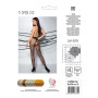 Колготки с открытым доступом, контрастная линия TIOPEN 010 black 1/2 (20 den) — Passion