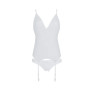 Корсет із пажами, трусики з ажурним декором та відкритим кроком Ursula Corset white L/XL — Passion
