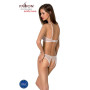 Комплект: бра, трусики с ажурным декором и открытым шагом Ursula Set white L/XL — Passion
