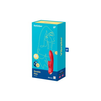 Смарт вибратор кролик с двойным отростком Satisfyer Double Flex Red
