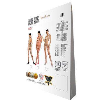 Бодистокинг в очень крупную сетку Passion BS091 white, с доступом