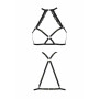 Портупея зі стреп із мереживом Lorry Bra black XXL/XXXL — Passion Exclusive: стрінги в комплекті