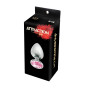 Металева анальна пробка з рожевим кристалом MAI Attraction Toys №74 (м'ята упаковка)