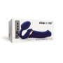 Безремневой вибрострапон с вакуумной стимуляцией Strap-On-Me MULTI ORGASM Blue L, регулируемый