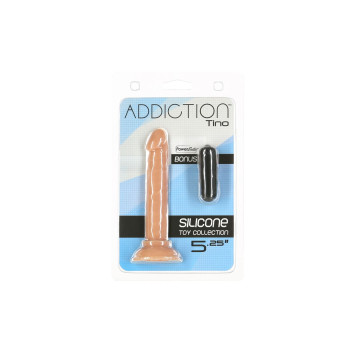 Фаллоимитатор ADDICTION Tino 5.25″ Silicone Dildo, присоска, диаметр 1,9 см, вибропуля в подарок