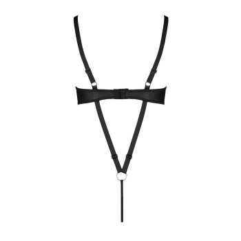 Боди из экокожи Passion Celine Body 4XL/5XL black, с доступом, открытый