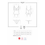 Сатиновий мереживний корсет Obsessive 810-COR-2 babydoll & thong L/XL, білий, корсет, танга
