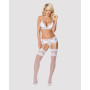 Кружевной комплект белья Obsessive 810-SEG-1 S/M White, бюстгальтер, стринги, пояс для чулок