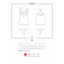 Сатиновый комплект для сна с кружевом Obsessive 828-CHE-1 chemise & thong S/M, черный, сорочка, стри