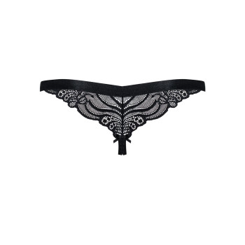 Кружевные танга с доступом Obsessive 828-THC-1 crotchless thong L/XL, черные