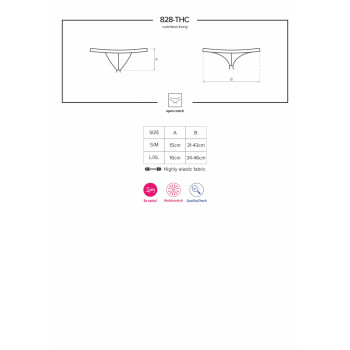 Кружевные танга с доступом Obsessive 828-THC-1 crotchless thong L/XL, черные