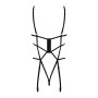 Боди из стреп с доступом Obsessive Badossa crotchless teddy S/M, черный