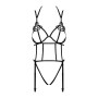 Боди из стреп с доступом Obsessive Badossa crotchless teddy L/XL, черный