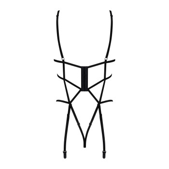 Боди из стреп с доступом Obsessive Badossa crotchless teddy L/XL, черный