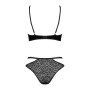 Эротический комплект под латекс со стрепами Obsessive Bagirela 2-pcs set S/M, черный, под леопард, б