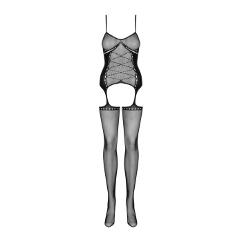 Бодістокінг Obsessive Bodystocking G314 S/M/L, імітація корсету та корсетного шнурівки