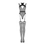 Ажурный бодистокинг с отверстиями Obsessive Bodystocking G327 black S/M/L, черный, комбинезон, с дос