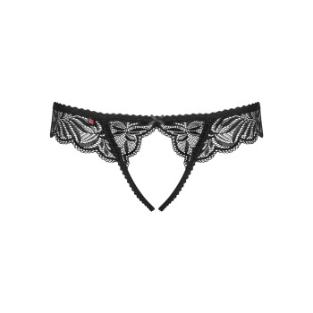 Кружевные танга с доступом Obsessive Contica crothchles thong L/XL, черные