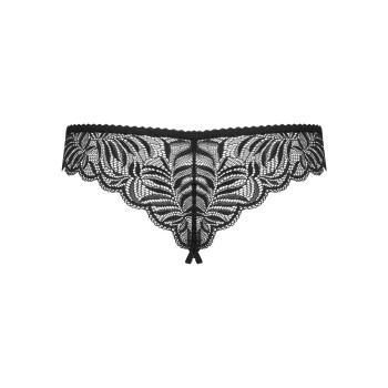 Кружевные танга с доступом Obsessive Contica crothchles thong L/XL, черные