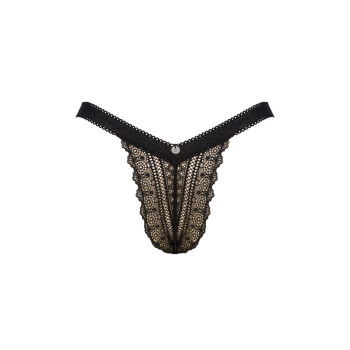 Мереживні трусики із заниженою талією Obsessive Estiqua panties M/L, чорні