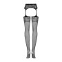 Сетчатые чулки-стокинги с имитацией гартеров Obsessive Garter stockings S500 S/M/L, черные, с доступ