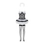Эротический костюм горничной с юбкой Obsessive Housemaid 5 pcs costume L/XL, черно-белый, топ с подв