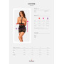 Полупрозрачная сорочка с открытой грудью Obsessive Lacrisia chemise XS/S, черная, с чокером