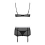 Еротичний костюм покоївки Obsessive Maidme set 5pcs L/XL, бюстгальтер, пояс з фартухом, панчохи, стр