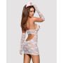 Еротичний мереживний костюм медсестри Obsessive Medica dress 5pcs costume S/M, сорочка, рукавички, с