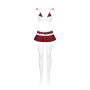 Еротичний костюм школярки з мініспідницею Obsessive Schooly 5pcs costume L/XL, біло-червоний, топ, с