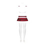 Еротичний костюм школярки з мініспідницею Obsessive Schooly 5pcs costume L/XL, біло-червоний, топ, с