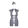 Эротический костюм стюардессы Obsessive Stewardess 3 pcs costume grey S/M, серый, платье, стринги, п