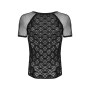Мужская полупрозрачная футболка с орнаментом Obsessive T102 T-shirt S/M/L, черная