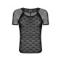 Мужская полупрозрачная футболка с орнаментом Obsessive T102 T-shirt S/M/L, черная