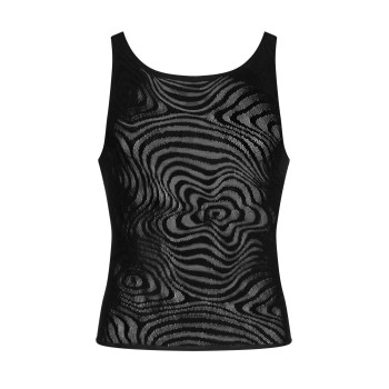 Чоловіча напівпрозора майка-борцовка з візерунком Obsessive T103 tank top S/M/L, чорна