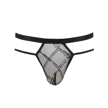 Чоловічі прозорі стринги Passion 029 Thong Collin L/XL Black, сітка