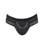 Мужские трусы с цепочкой Passion 030 Slip Tom XXL/XXXL Black, экокожа, открытые ягодицы