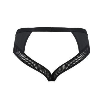 Мужские трусы с цепочкой Passion 030 Slip Tom XXL/XXXL Black, экокожа, открытые ягодицы