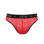 Мужские полупрозрачные трусы Passion 031 Slip Mike S/M Red, под леопард