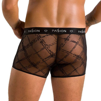 Чоловічі прозорі боксери Passion 032 Short James L/XL Black, сітка