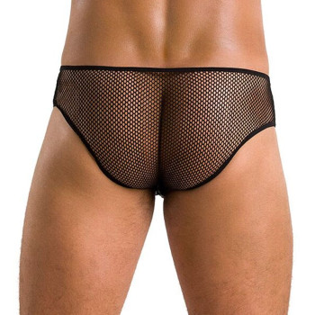 Мужские трусы со шнуровкой Passion 035 Slip Richard XXL/XXXL Black, экокожа, сетка