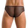 Мужские трусы со шнуровкой Passion 035 Slip Richard XXL/XXXL Black, экокожа, сетка