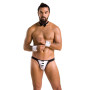 Комплект эротического мужского белья Passion 036 Alfred XXL/XXXL Black, трусы, воротник, манжеты