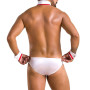 Комплект эротического мужского белья Passion 037 Gregory XXL/XXXL White, трусы, воротник, манжеты
