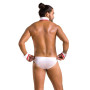 Комплект эротического мужского белья Passion 037 Gregory XXL/XXXL White, трусы, воротник, манжеты