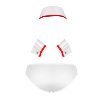 Комплект эротического мужского белья Passion 037 Gregory XXL/XXXL White, трусы, воротник, манжеты