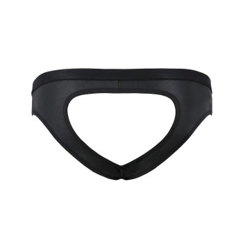 Мужские слипы с вырезами Passion 041 Slip Joe XXL/XXXL Black, экокожа, открытые ягодицы