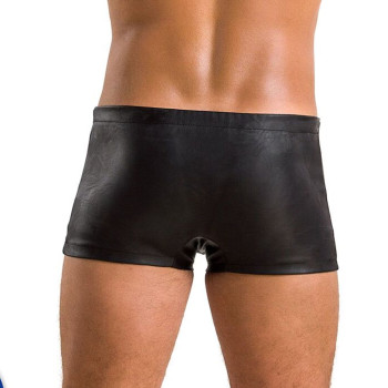 Чоловічі шкіряні боксери із заклепками Passion 048 Short David XXL/XXXL Black