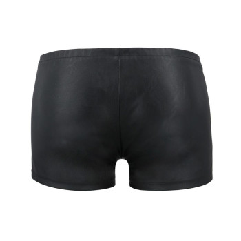 Чоловічі шкіряні боксери з блискавками Passion 049 Short Matt S/M Black