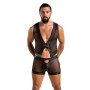 Комплект мужского белья на шнуровке Passion 053 Set William XXL/XXXL Black, жилет, боксеры